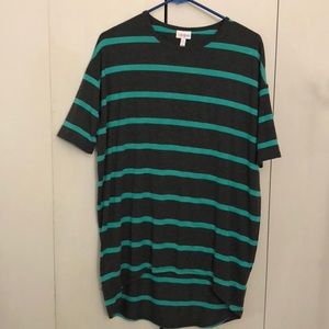 LuLaRoe Irma Tunic Gray and Teal